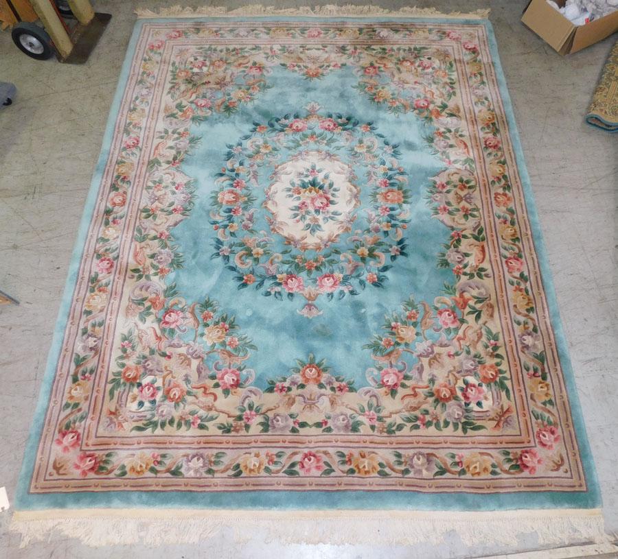 8' 0" X 10' 6" Handmade Aubusson Rug: 8' 0" X 10' 6" Handmade Aubusson Rug.