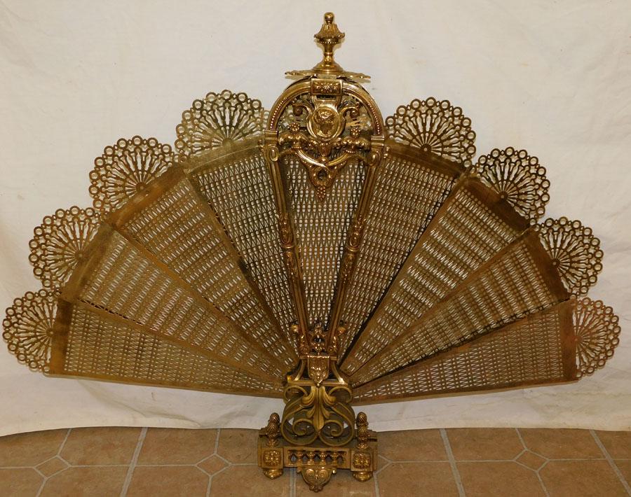French Brass Fan Fireplace Screen (1 of 4)