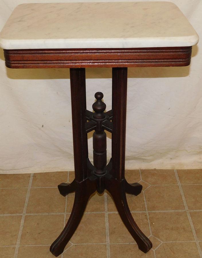 Victorian Walnut Marble Top Table (1 of 2)