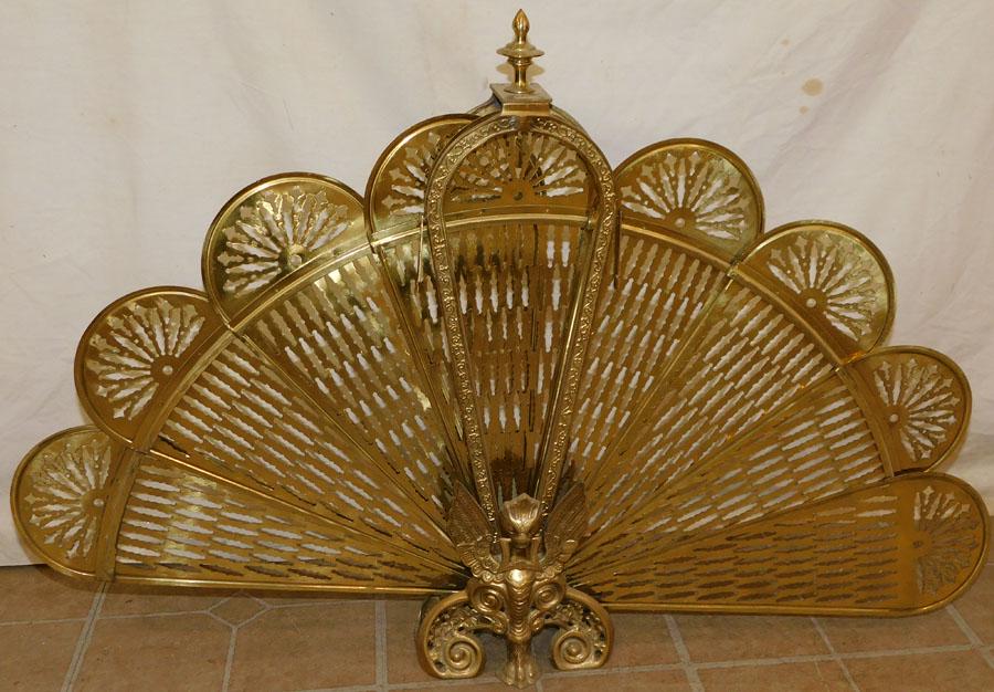 Brass Fan Fire Screen (1 of 2)