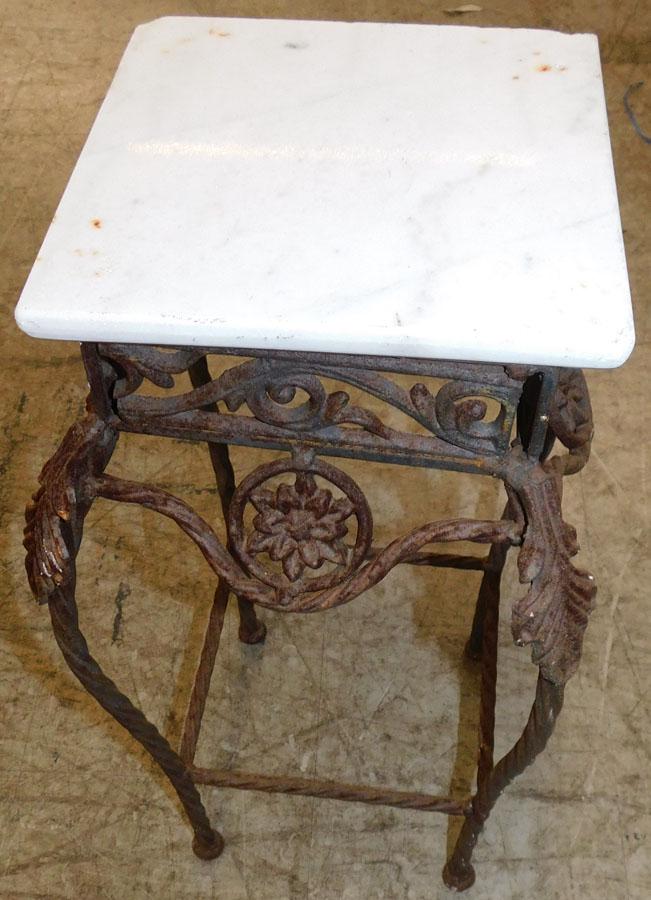Wrought Iron Marble Top Plant Stand (1 of 2)