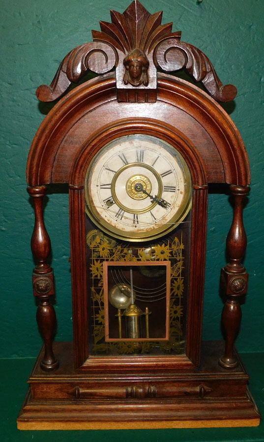 Antique Victorian Walnut Parlor Clock (1 of 4)
