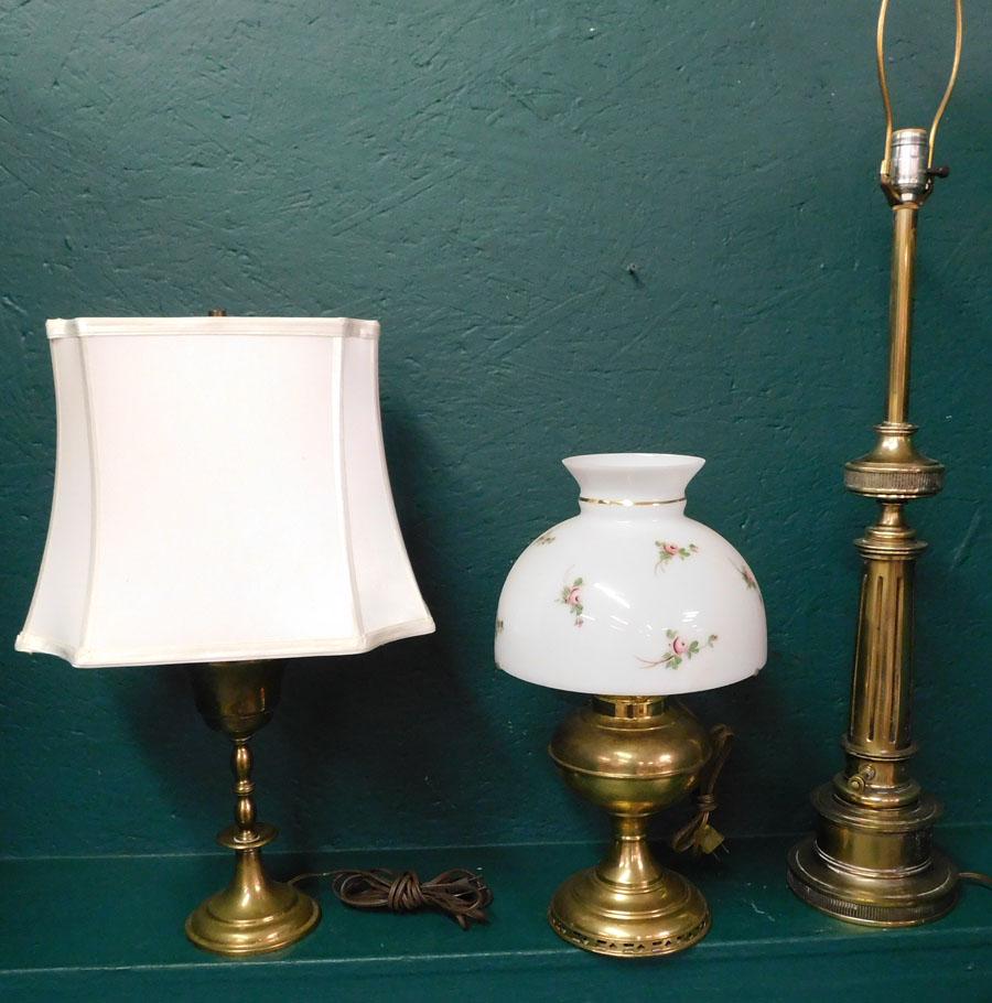 Three Antique Brass Lamps (1 of 4)