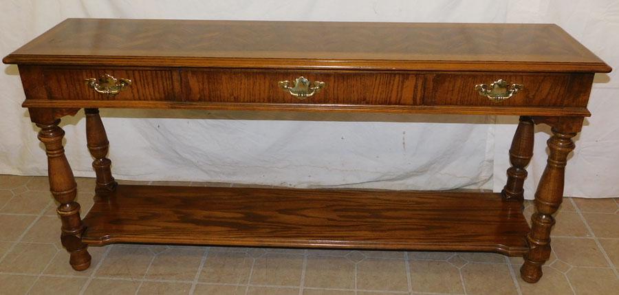 Oak 3 Drawer Sofa Table (1 of 3)