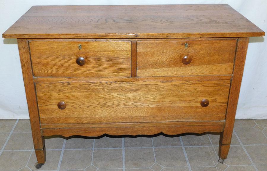 Antique Oak 3 Drawer Wash Stand (1 of 3)