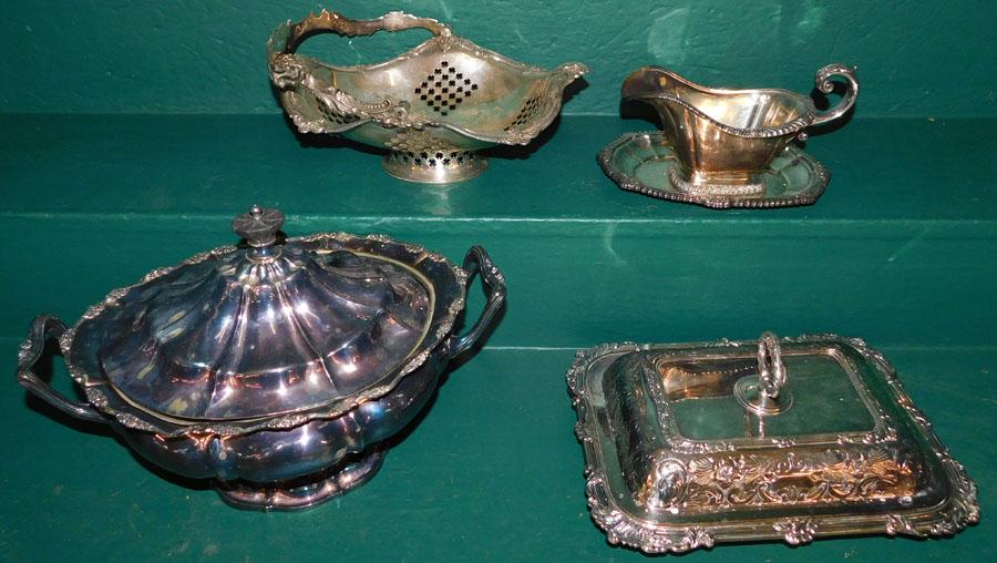 5 Pc Antique Silver Plate (1 of 1)