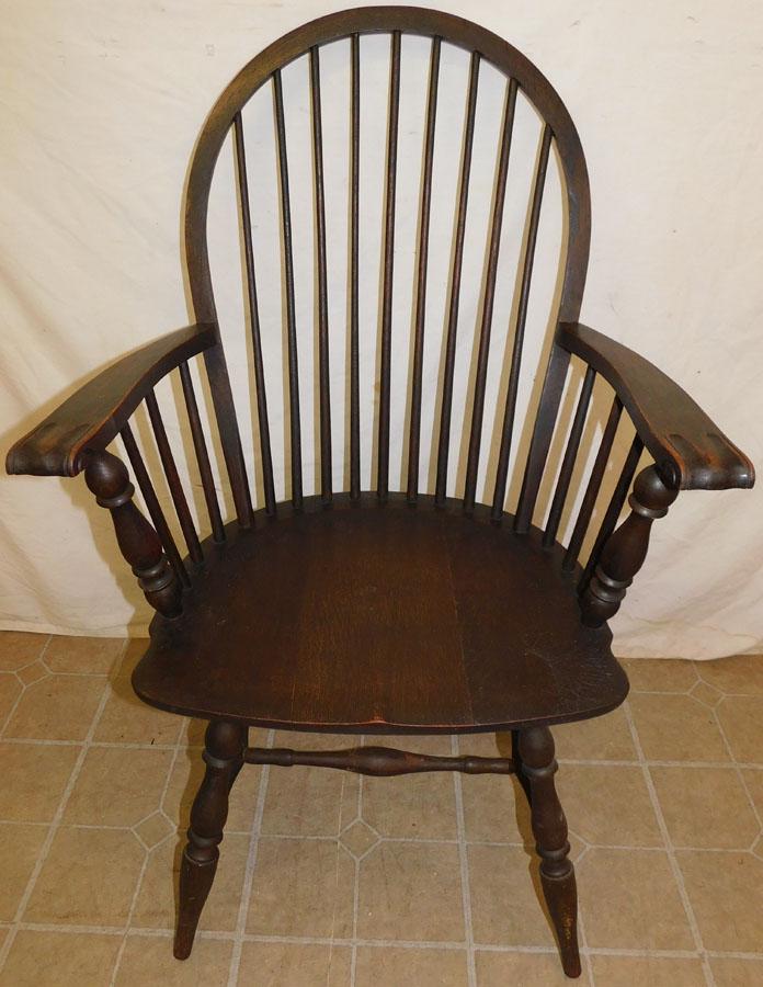 Oak Windsor Arm Chair: Oak Windsor Arm Chair. 39" H