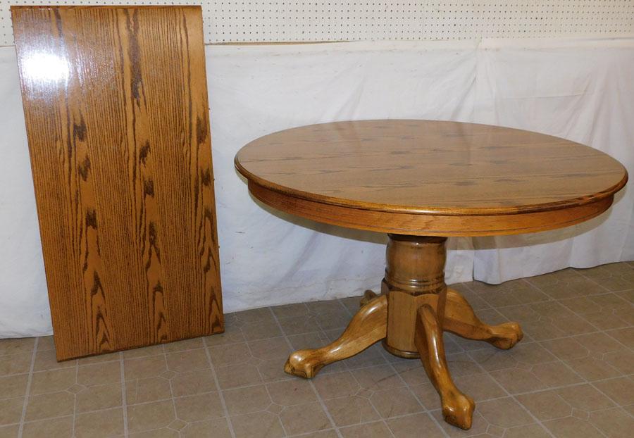 Oak Dining Table W/ One Leaf (1 of 3)