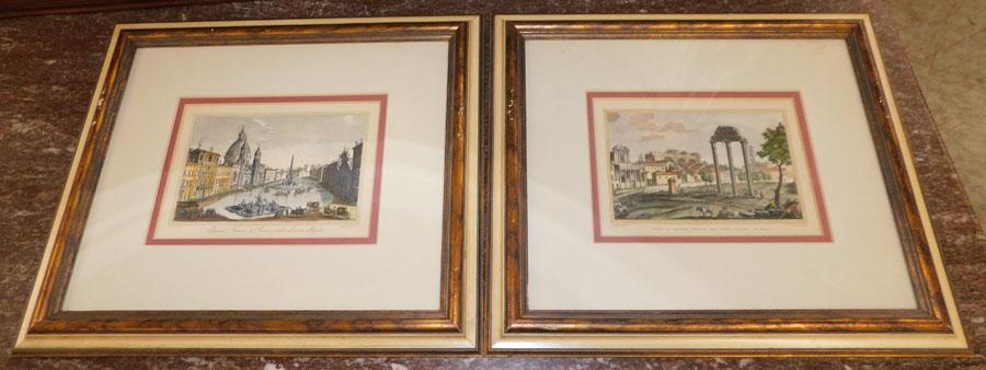 Pair Framed Hand Colored Engravings (1 of 4)