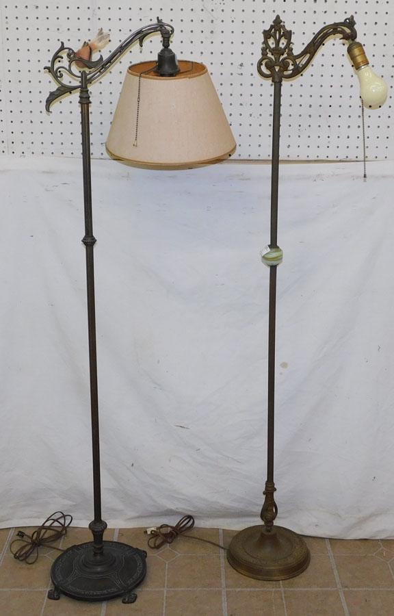 Two Antique Metal Floor Lamps (1 of 3)