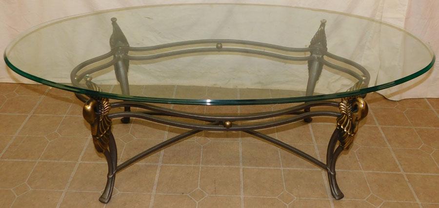 Glass Top Swan Base Coffee Table (1 of 2)