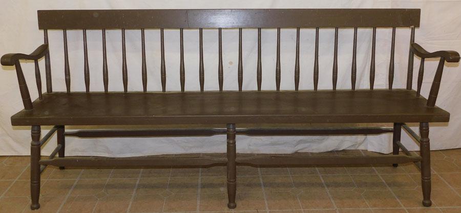 Painted Wood Windsor Deacon Bench (1 of 2)