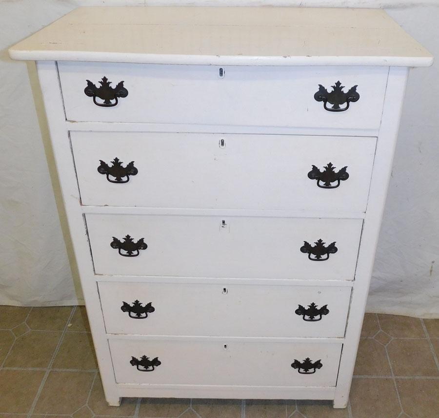 Painted Oak 5 Drawer Chest (1 of 3)