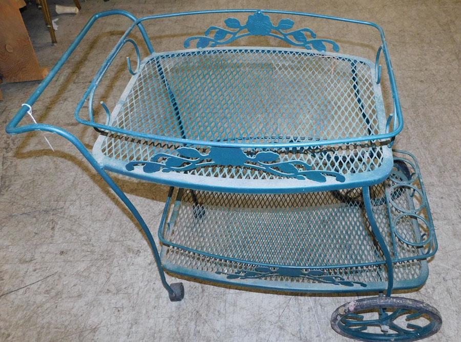 Painted Wrought Iron Tea Cart (1 of 2)