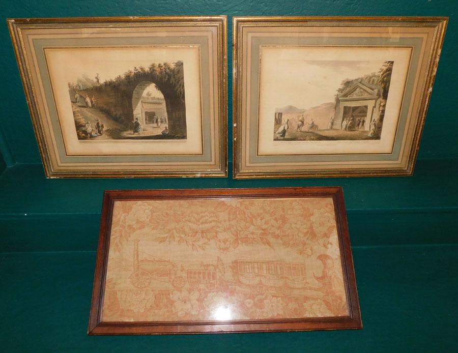2 Prints & Framed Copper Plate "Manchester Railroad" (1 of 12)