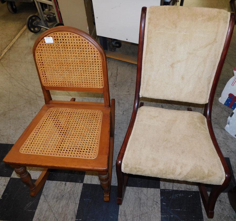 Cane Seat & Back Rocker & Mah Upholstered Rocker (1 of 3)