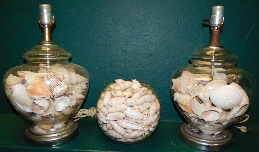 Two Seashell Lamps & 1 Seashell Vase (1 of 4)