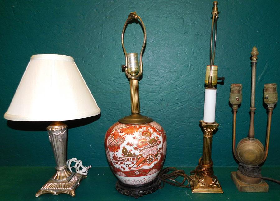 2 Brass Lamps, Porcelain Lamp, Decorative Lamp (1 of 5)