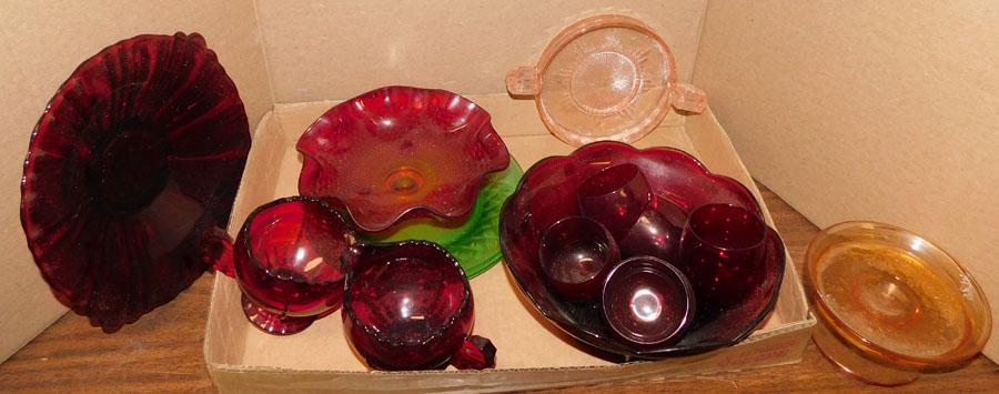 Lot Ruby & Depression Glassware (1 of 1)