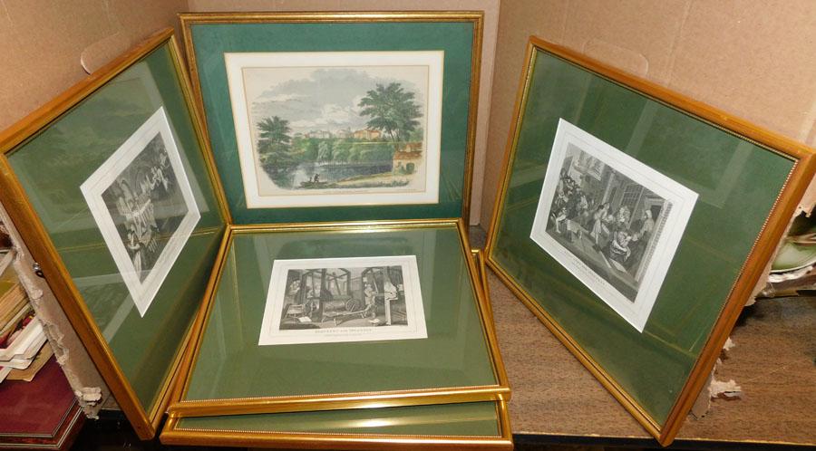 Four Framed Hand Colored Engravings (1 of 5)