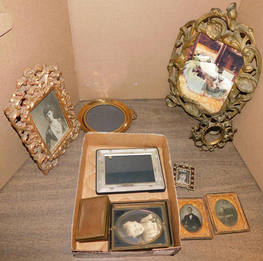 Lot Of Metal Frames & 2 Tintypes (1 of 3)