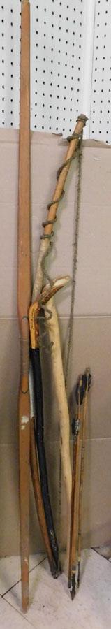Lot Of Bows W/ Arrows & Walking Sticks (1 of 3)