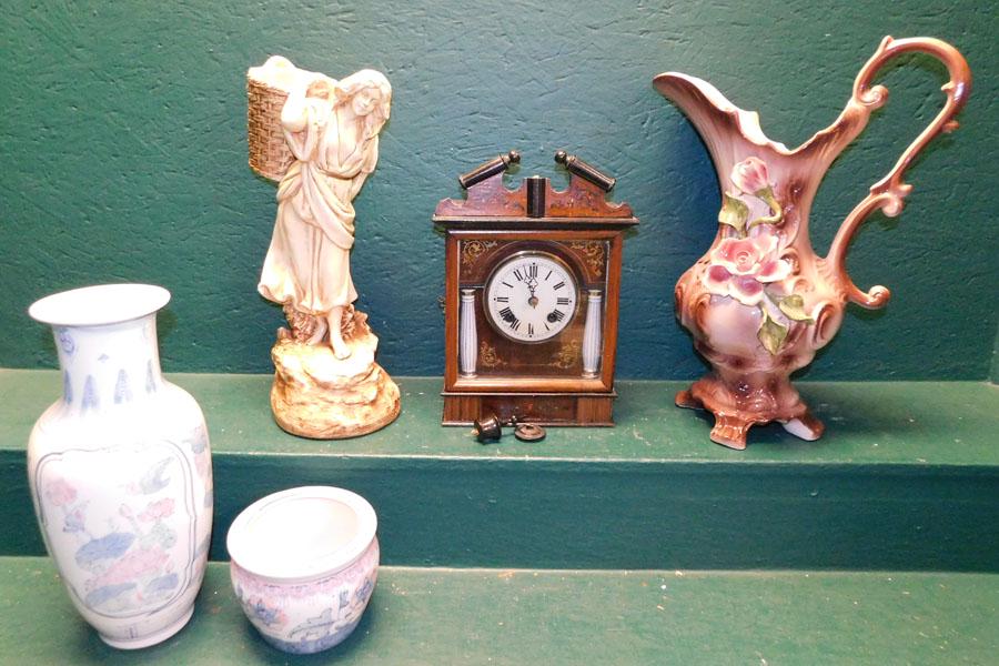 Chalk Figure, Porc Pitcher, Oriental Porc Lamp, (1 of 6)