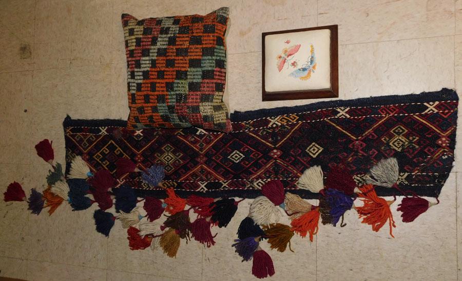 Rug Pillow -- Hand Made Textile -- Pin Cushion: Rug Pillow -- Hand Made Textile -- Pin Cushion.