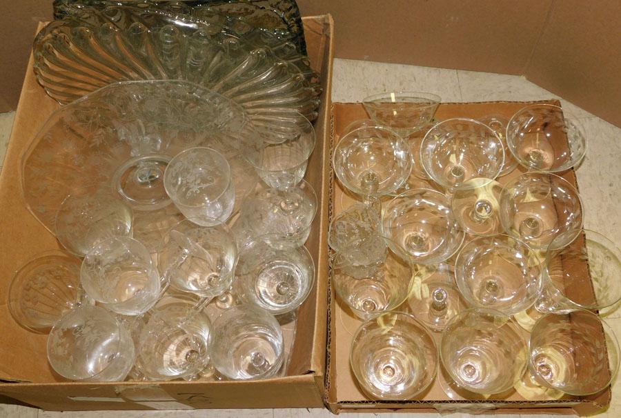 Lot Glass Stemware & Trays (1 of 4)