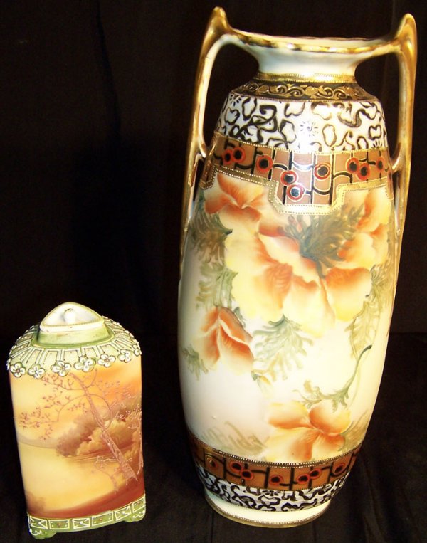 (2) Nippon vases: (2) Nippon vases
