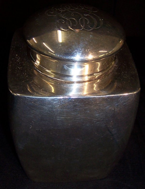 Sterling tea caddy, Black Starr and Frost : Sterling tea caddy, Black Starr and Frost (4.13 troy oz.)