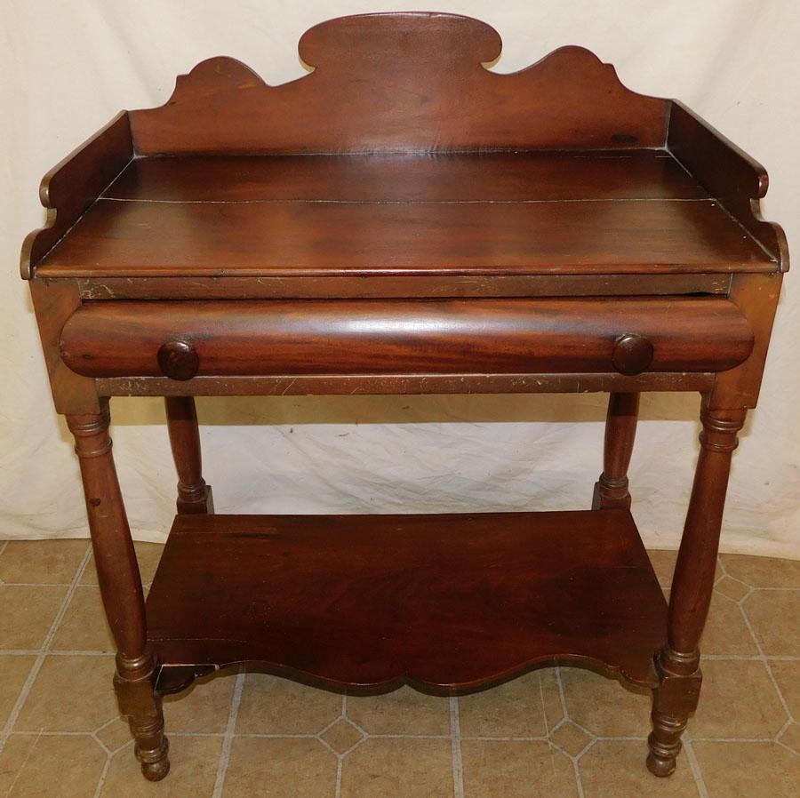 19th C Empire Mahogany Washstand: 19th C Empire Mahogany Washstand . 27 1/2" W 18" D 34 1/4" H