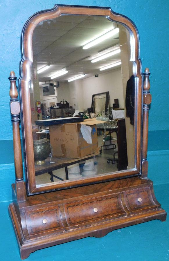 Burl Walnut Shaving Mirror (1 of 4)
