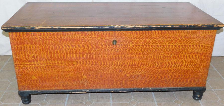 19th C Grain Painted Blanket Chest (1 of 7)