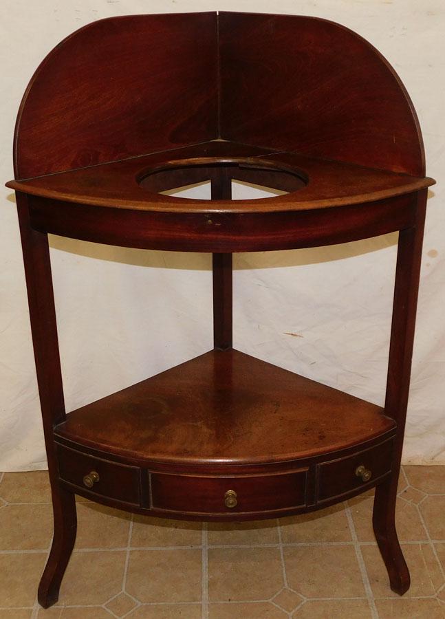 19th C Mahogany Corner Washstand (1 of 3)