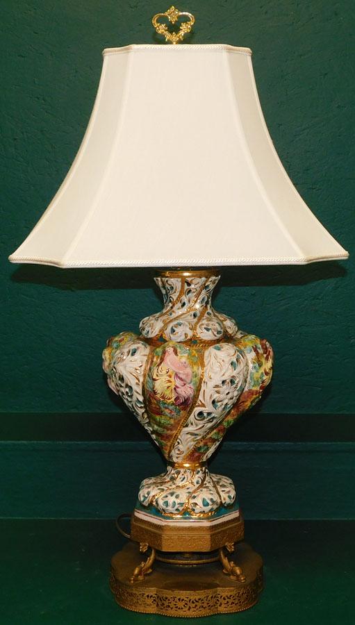 Poreclain & Brass Capodimonte Lamp (1 of 3)