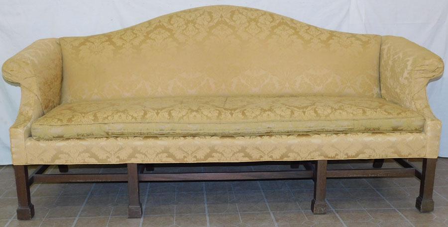 Chippendale Mah Camel Back Sofa w Stretcher Base (1 of 4)