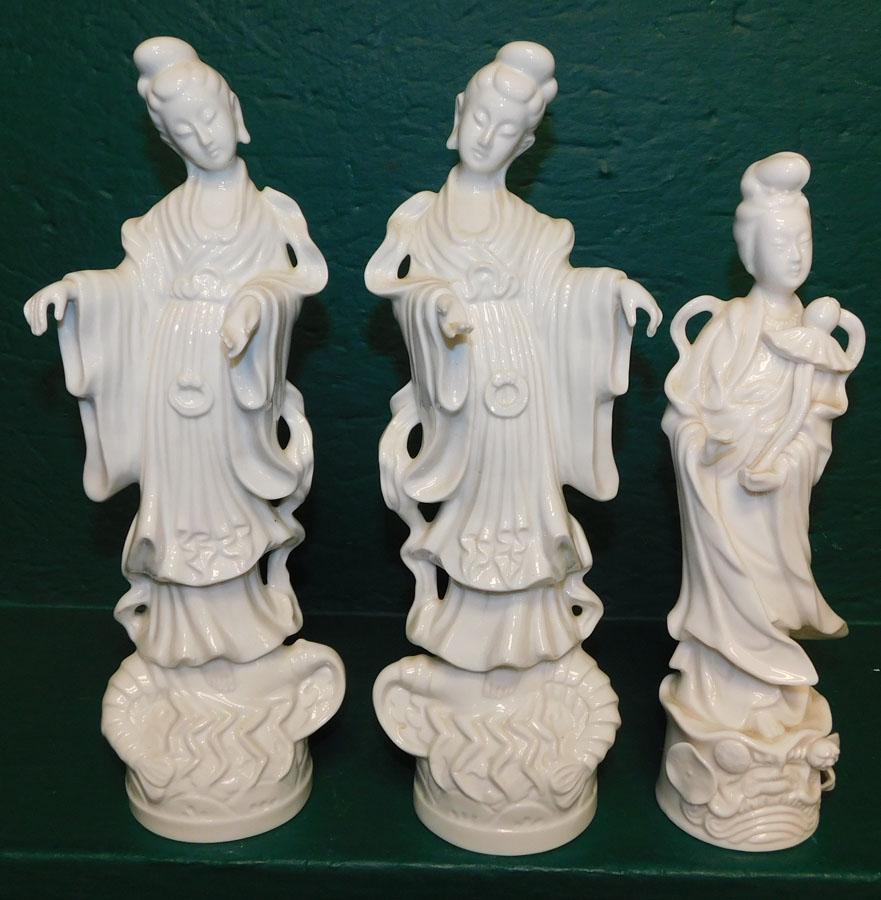 3 Blanc De Chine Oriental Figurines, 2 by Andres Sadek (1 of 4)