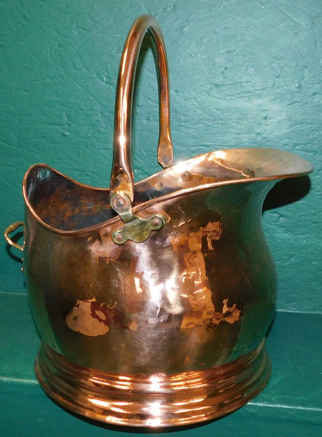 Antique Polished Copper Coal Scuttle (1 of 4)