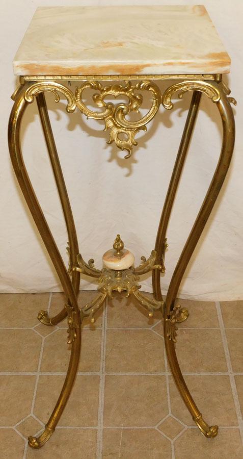 Brass & Onyx French Plant Stand (1 of 2)