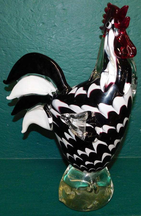 Large Art Glass Murano Rooster (1 of 3)