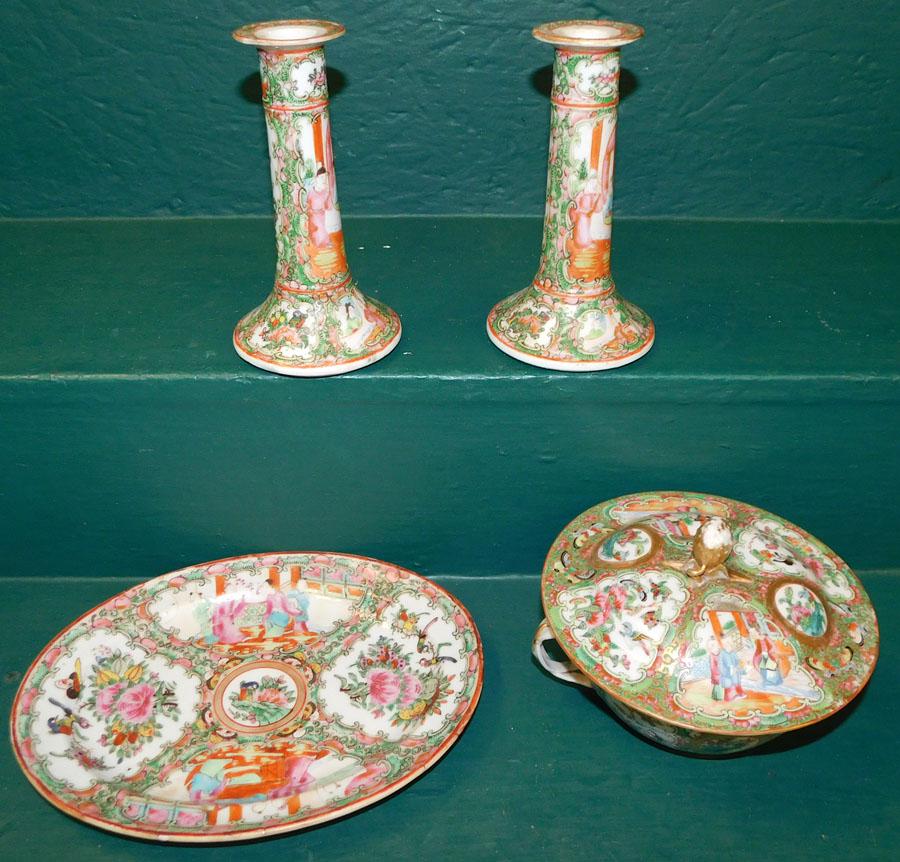 Rose Med C/sticks, Oval Platter, & Covered Bowl (1 of 5)