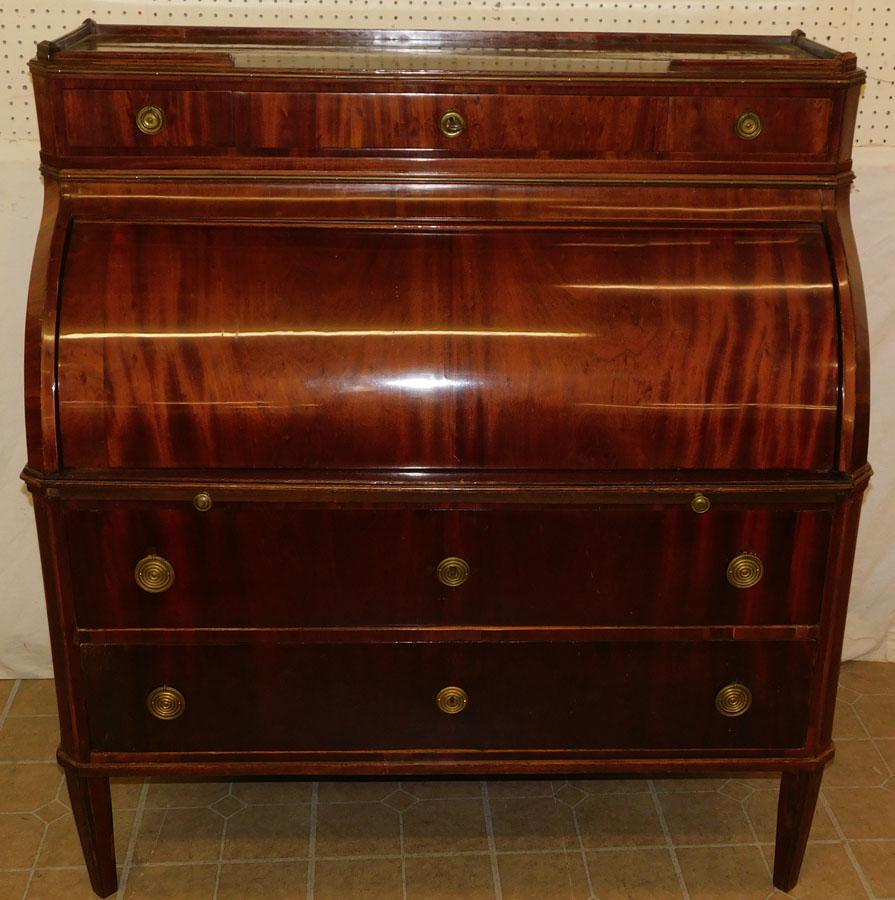 19th C Mahogany Cylinder Roll Desk (1 of 6)