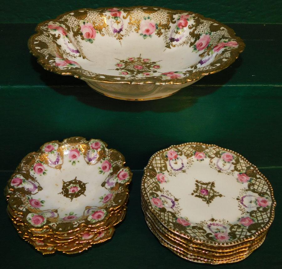 13 Piece Hand Painted Cake & Berry Set (1 of 2)