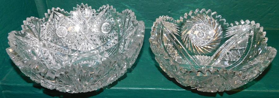 2 Brilliant Cut Glass Bowls: 2 Brilliant Cut Glass Bowls . Up to 9 1/4" Dia.