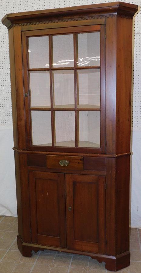 19th C 2 Piece Cherry Corner Cupboard (1 of 4)