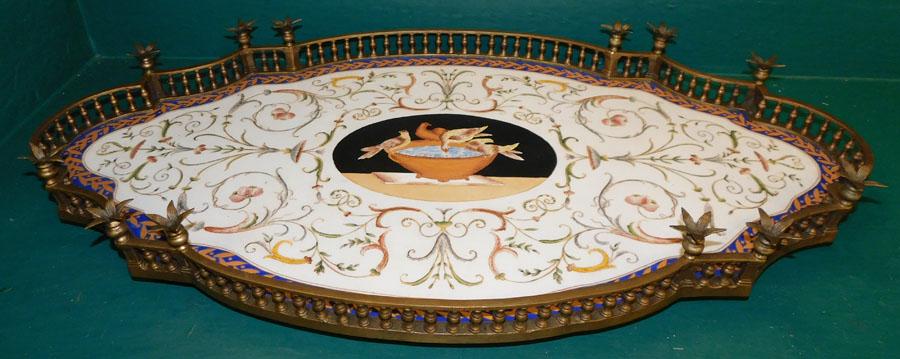 Large French Porcelain & Bronze Gallery Tray (1 of 5)