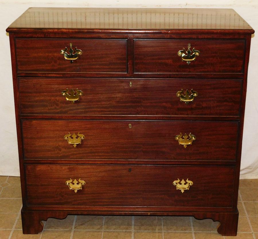 19th C Mahogany 2/3 Chippendale Chest (1 of 5)