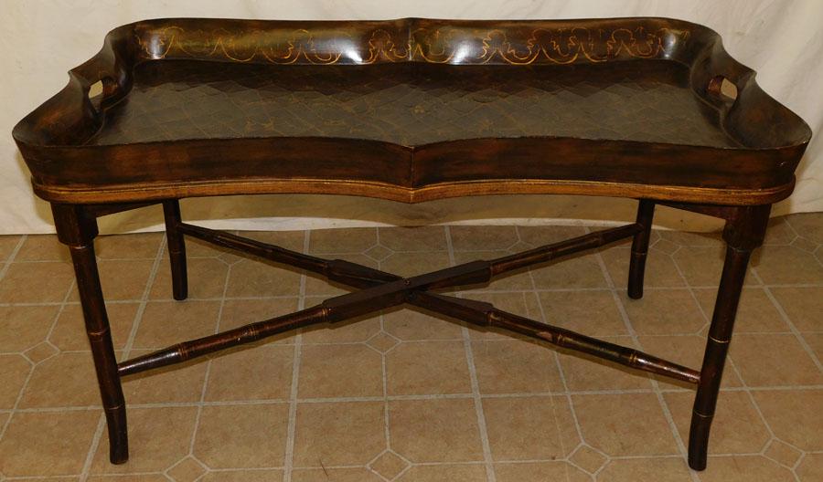 Lacq & Oriental Paint Dec Tray on Stand Tea Table (1 of 5)