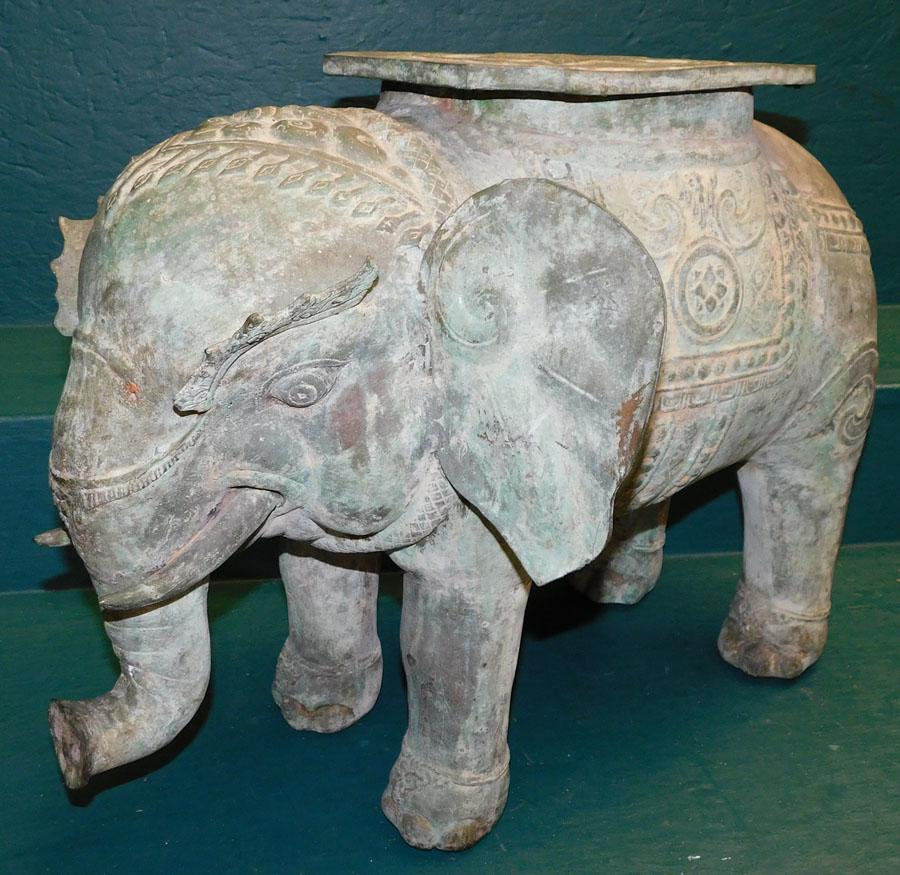 Bronze Elephant Garden Seat: Bronze Elephant Garden Seat. 23 1/2" L 16 3/4" H